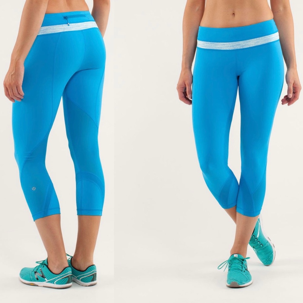 Lululemon Run Inspire Crop II Leggings Beach Blanket Blue